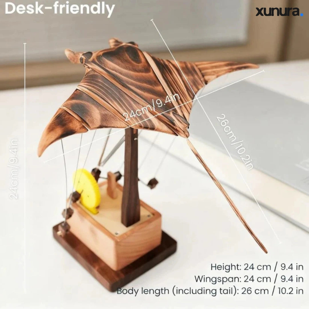 Xunura™ - Handcrafted Wooden Manta Ray Automaton