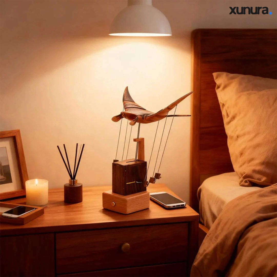 Xunura™ - Handcrafted Wooden Manta Ray Automaton